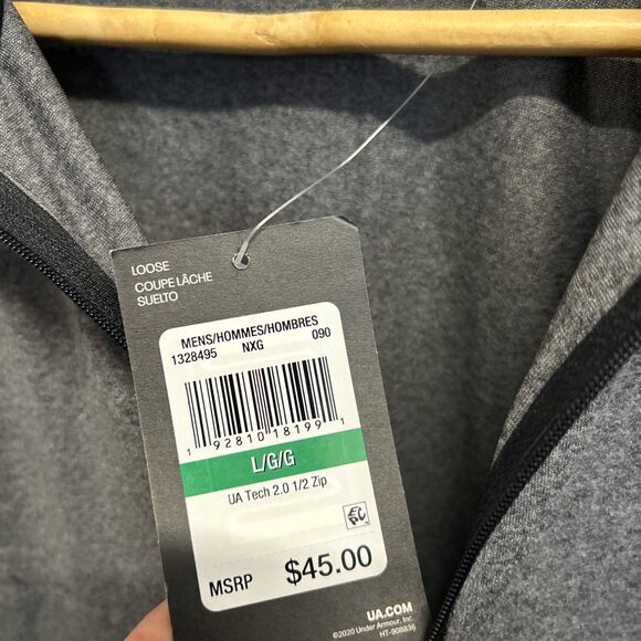 Under Armour Mens Tech 1/2 Half Zip Top Gym Training Running Golf Gray Large New - Picture 7 of 13